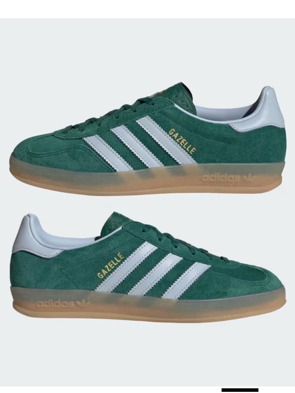 adidas Gazelle Sneakers in Green with White Stripes men’s size 12/ women’s 13